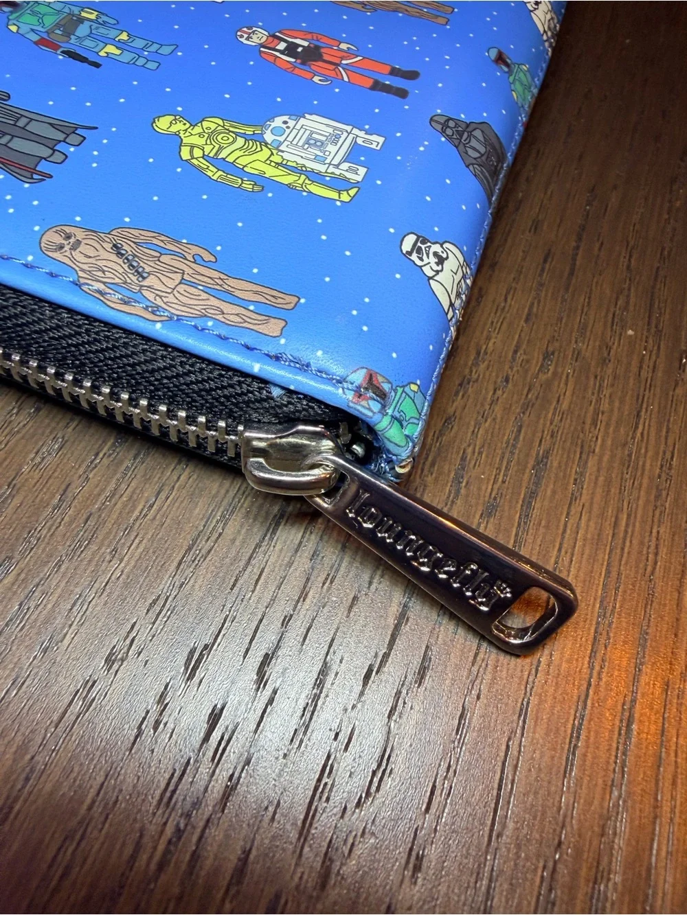 Loungefly Blue Star Wars All Around Zip Character Print Wallet